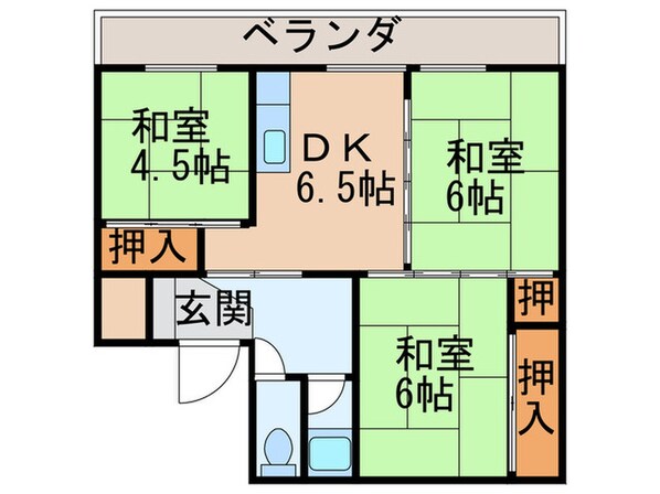 オアシス芦屋2号棟の物件間取画像